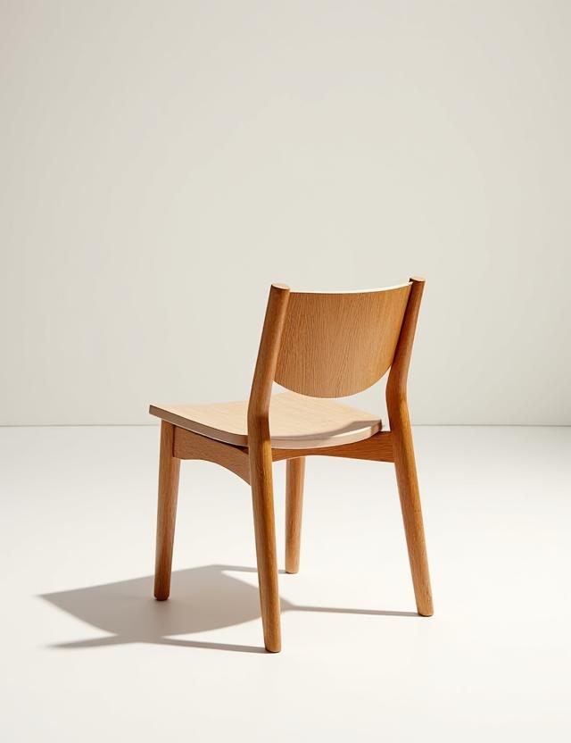 Cadeira de jantar de design moderno 'Tejo' feita em madeira de carvalho.
